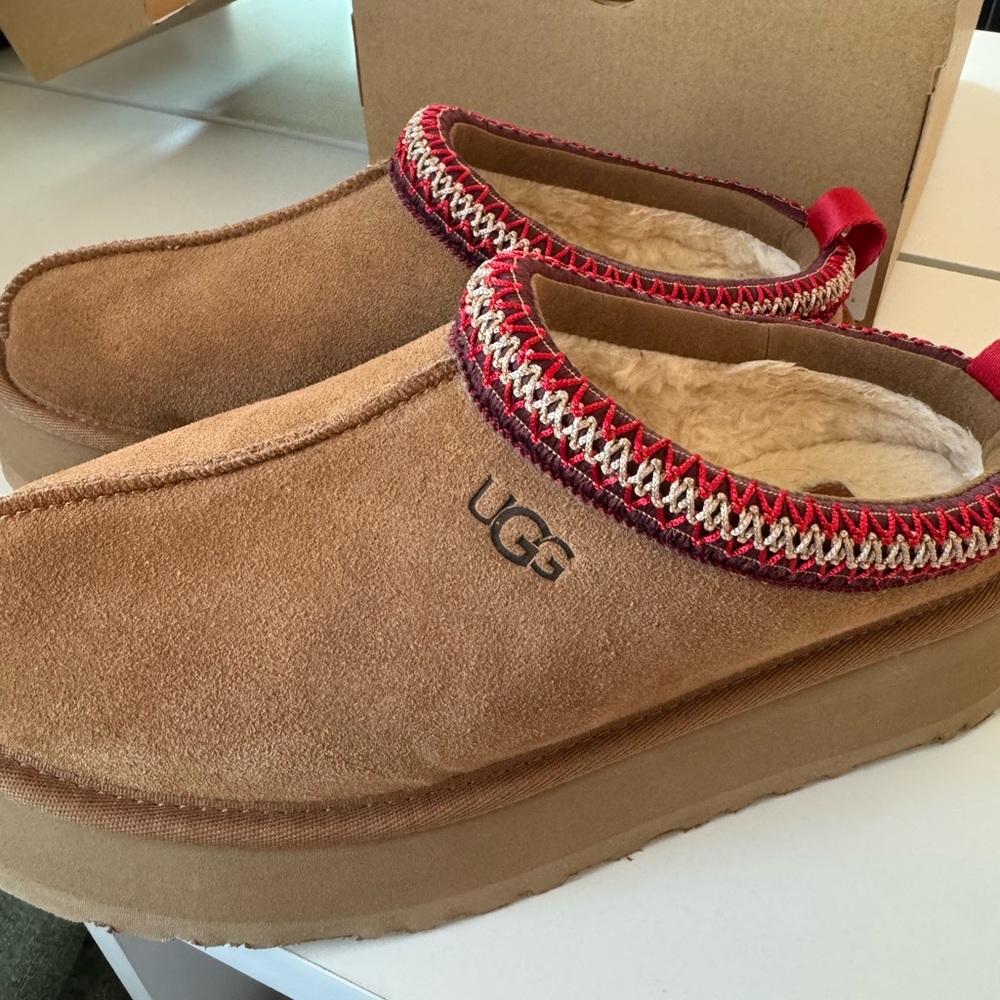 UGG Tazz Suede Platform Clog Slippers- Brown Size 9 NWT